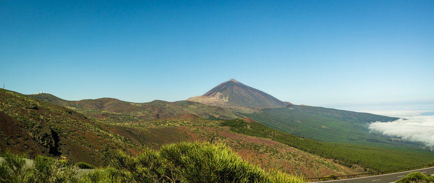 Panorama of the volcano "Teide" with "Valle Orotava" at Tenerife, Canary Islands
