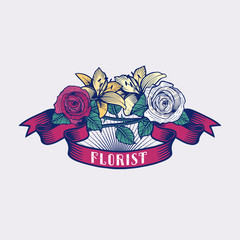 Flower shop vector logo