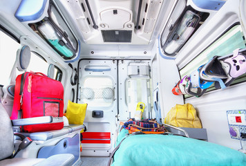 Internal Ambulance. High key - obrazy, fototapety, plakaty