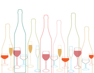 Bottles and glass silhouette