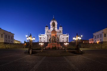 Fototapeta na wymiar Helsinki Senate Square at Night