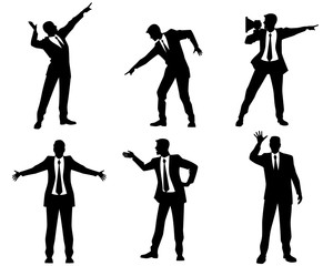 Six businessmen silhouettes