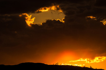 Beautiful landscape with mountain  at sunset
