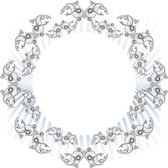 decorative elements in vintage style for decoration layout, fram