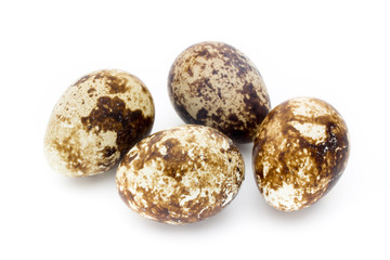 Quail eggs the isolated on a white background.