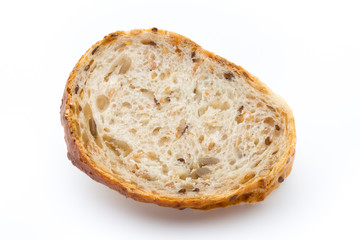 Loaf of bread isolated on white.