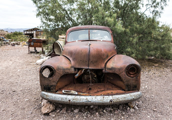 Old rusty car in Nelson Nevada ghost town