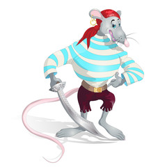 rat pirate isolated 