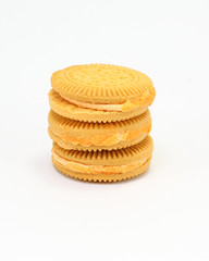 Lemon orange cream sandwich biscuit