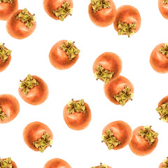 Seamless pattern with persimmon