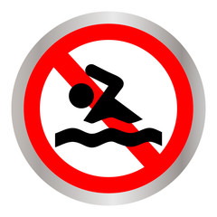 The sign is forbidden to swim