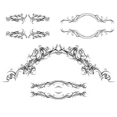 decorative elements in vintage style for decoration layout, fram