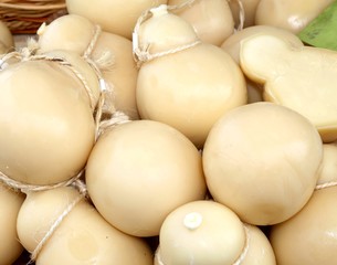 matured forms of caciocavallo for sale in italian market
