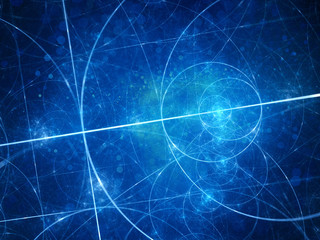 Obraz premium Niebieskie świecące koła Euklidesa