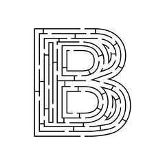 Puzzle game for kids maze letter B