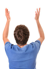 Man with Hands Up