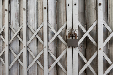 closeup steel door with lock