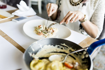 Woman in the restaurant