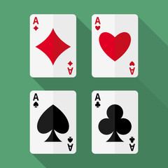 Four aces playing cards