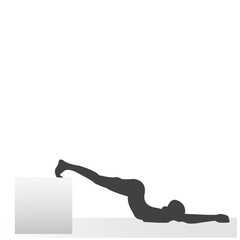 Woman in yoga position. Silhouette.