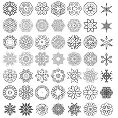 Set of ornate vector mandala symbols.
