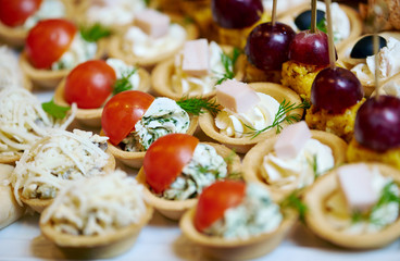 Catering service. Canape set table 