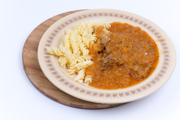 Beef stew with italian macaroni