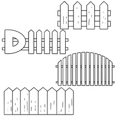 vector set of fence