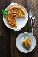 Burek with cheese and herbs
