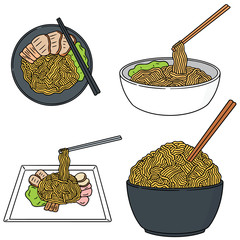 Fototapeta na wymiar vector set of noodle