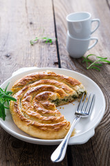 Burek with cheese and herbs