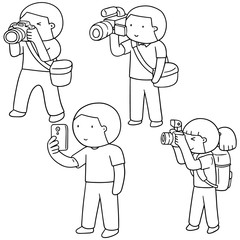 vector set of photographers