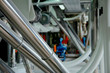 Metal pipe on grain mill. industrial
