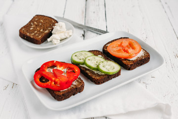 Healthy vegetarian sandwiches for Breakfast