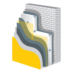 Thermal Insulation. Polystyrene Isolation Vector Illustration
