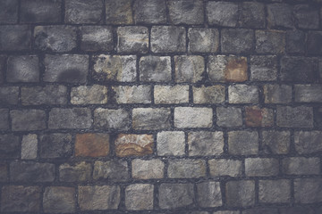 Stone Wall Background with Vintage Style Filter