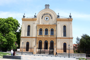 synagogue at Pecs, Hungary on Kossuth Square.