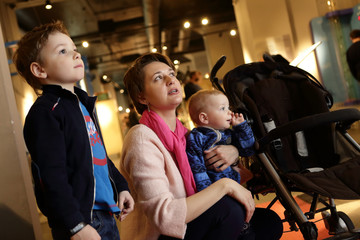 Family in museum