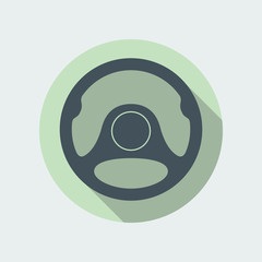 Car Steering Wheel Icon Flat Symbol