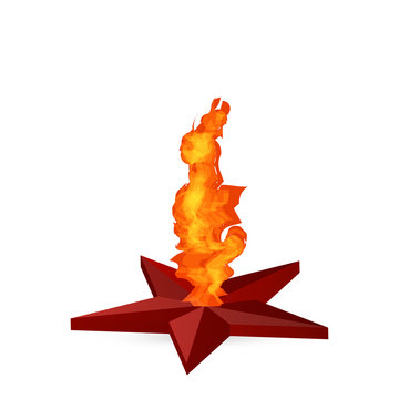 eternal flame in red star