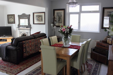 A modern contemporary living space combined with old vintage items that work well together