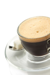 cup of coffee on white