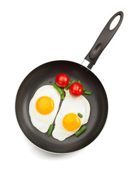 fried egg in frying pan