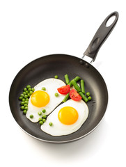 fried egg in frying pan