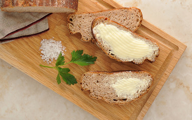 rye bread on the Board