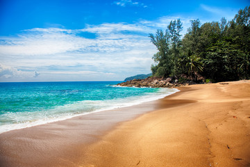 Tropical beach with clouds