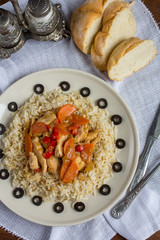 Brown rice with chicken and vegetables