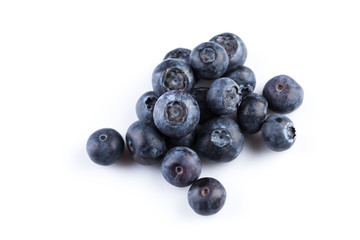 Blueberries on white background