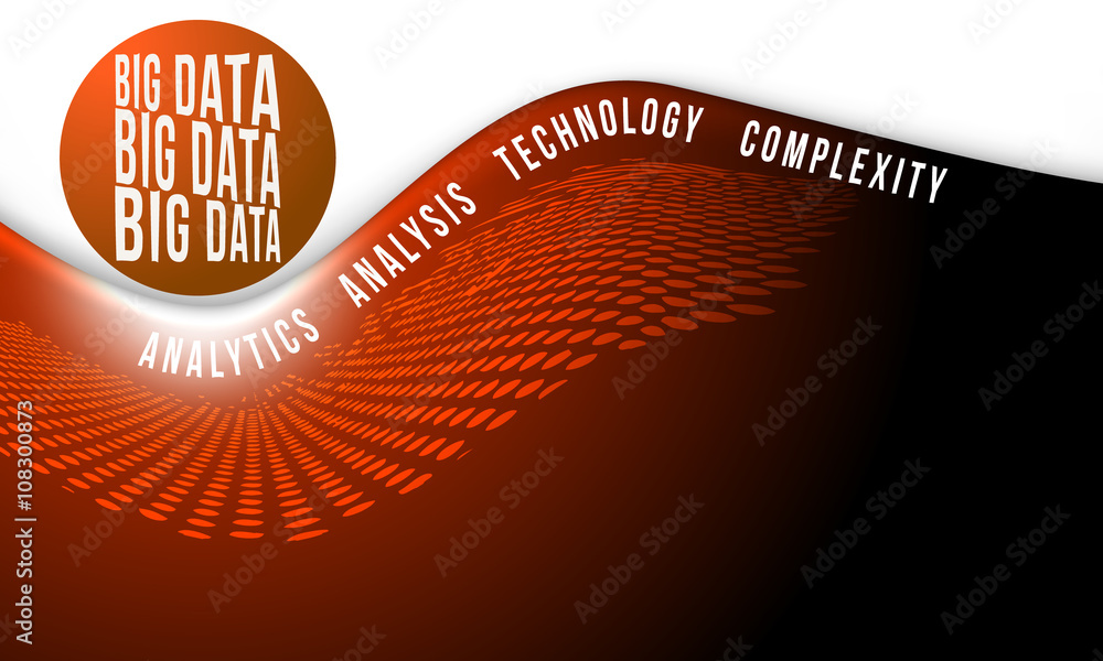 Poster vector red abstract background with big data headline