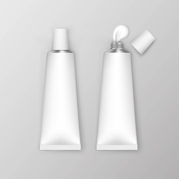 Vector Blank White Tubes Isolated on Background